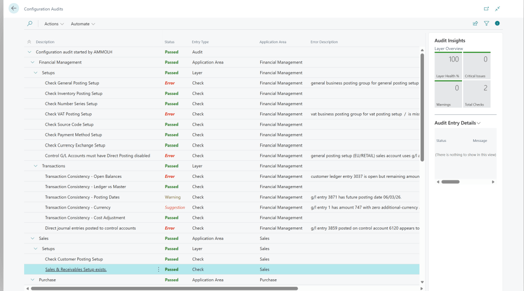 Auditing Business Central Before Go-Live: A Structured&nbsp;Approach